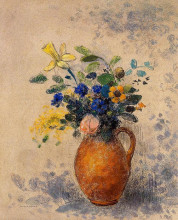 Репродукция картины "vase of flowers" художника "редон одилон"