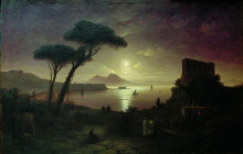Репродукция картины "неаполитанский залив лунной ночью" художника "айвазовский иван"
