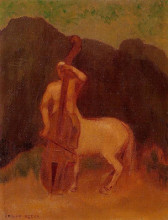 Репродукция картины "centaur with cello" художника "редон одилон"