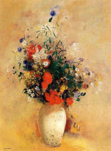 Картина "flowers in a blue vase" художника "редон одилон"