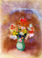Репродукция картины "poppies in a vase" художника "редон одилон"