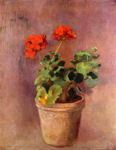 Репродукция картины "the pot of geraniums" художника "редон одилон"