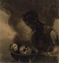 Репродукция картины "cauldron of the sorceress" художника "редон одилон"