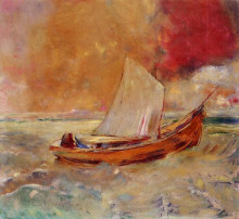 Репродукция картины "yellow boat" художника "редон одилон"