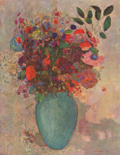 Репродукция картины "the turquoise vase" художника "редон одилон"