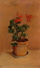 Картина "a pot of geraniums" художника "редон одилон"
