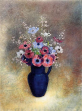 Копия картины "anemones in a jug" художника "редон одилон"