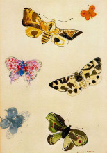 Репродукция картины "butterflies" художника "редон одилон"