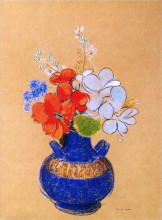 Картина "flowers in a blue vase" художника "редон одилон"