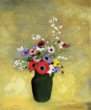 Картина "flowers in a green pitcher" художника "редон одилон"