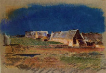 Копия картины "landscape in brittany, peyrelebade" художника "редон одилон"