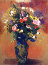 Репродукция картины "large bouquet of wild flowers" художника "редон одилон"