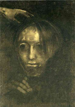 Картина "man&#39;s head" художника "редон одилон"