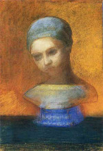 Репродукция картины "small bust of a young girl" художника "редон одилон"