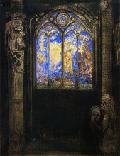 Копия картины "stained glass window" художника "редон одилон"