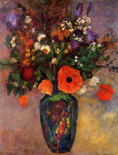 Репродукция картины "vase de fleurs" художника "редон одилон"