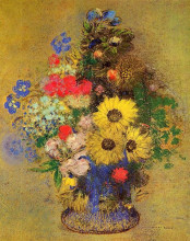 Картина "vase of flowers" художника "редон одилон"