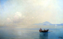 Копия картины "штиль. морской пейзаж с рыбаками" художника "айвазовский иван"