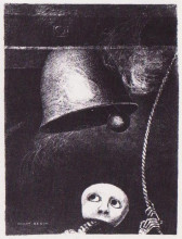 Картина "a funeral mask tolls bell" художника "редон одилон"