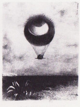 Картина "the eye like a strange balloon goes to infinity" художника "редон одилон"