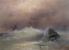 Репродукция картины "бурное море" художника "айвазовский иван"