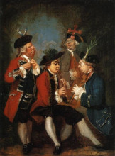 Репродукция картины "sir thomas kennedy, james caulfeild, mr. ward and mr. phelps" художника "рейнольдс джошуа"