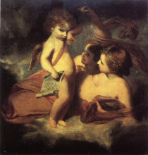 Репродукция картины "venus chiding cupid for learning to cast accounts" художника "рейнольдс джошуа"