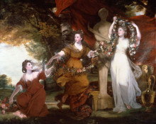 Репродукция картины "three ladies adorning a term of hymen" художника "рейнольдс джошуа"
