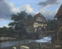 Картина "two watermills and an open sluice" художника "рёйсдал якоб исаакс ван"