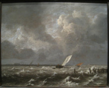 Картина "view of the ij on a stormy day" художника "рёйсдал якоб исаакс ван"
