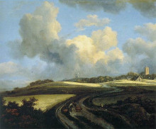 Картина "road through corn fields near the zuider zee" художника "рёйсдал якоб исаакс ван"