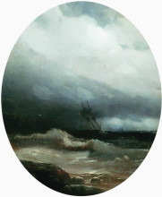 Картина "корабль в бурю" художника "айвазовский иван"