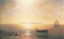Копия картины "штиль на средиземном море" художника "айвазовский иван"