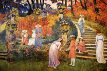 Репродукция картины "the garden of felicien rops at essone" художника "рейссельберге тео ван"