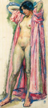 Копия картины "woman in red peignoir" художника "рейссельберге тео ван"