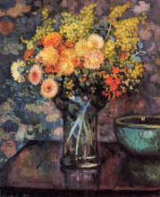 Копия картины "vase of flowers" художника "рейссельберге тео ван"