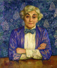 Картина "madame van rysselberghe in a chedkered bow tie" художника "рейссельберге тео ван"
