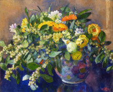 Копия картины "vase of flowers" художника "рейссельберге тео ван"