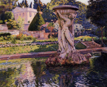 Репродукция картины "garden with villa and fountain" художника "рейссельберге тео ван"