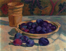 Копия картины "still life with plums" художника "рейссельберге тео ван"