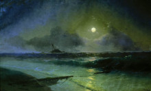 Репродукция картины "восход луны в феодосии" художника "айвазовский иван"