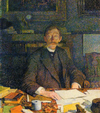 Репродукция картины "emile verhaeren in his study" художника "рейссельберге тео ван"