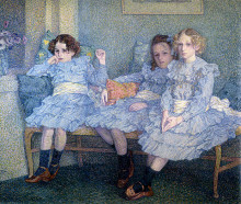 Картина "three children in blue" художника "рейссельберге тео ван"