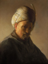 Копия картины "old man with turban" художника "рембрандт"
