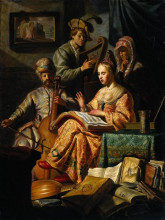 Копия картины "musical allegory" художника "рембрандт"