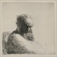 Копия картины "bust of an old man with a large beard" художника "рембрандт"