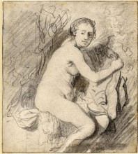 Копия картины "diana at the bath" художника "рембрандт"