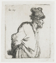 Копия картины "peasant with his hands behind his back" художника "рембрандт"