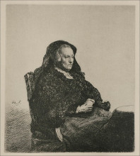 Репродукция картины "rembrandt`s mother, seated, looking to the right" художника "рембрандт"