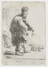 Копия картины "the blind fiddler" художника "рембрандт"